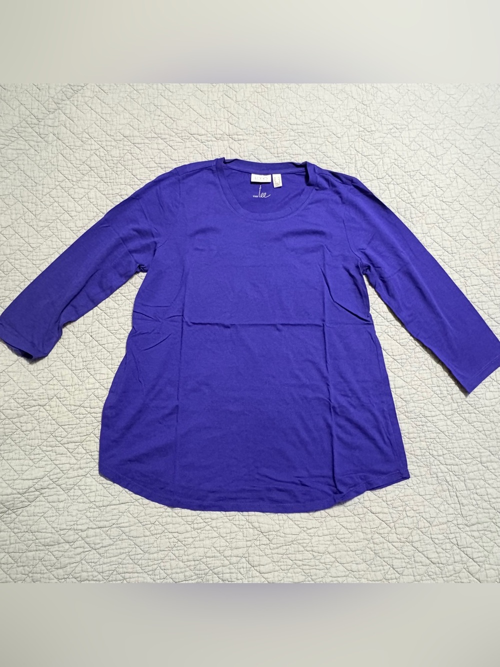 LOGO by Lori Goldstein the 3/4 Sleeve Shirt Cobalt Blue Top Size XS / X-Small